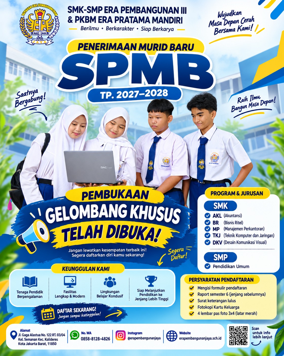 INFORMASI  PEMBUKAAN PENDAFTARAN SISTEM PENERIMAAN MURID BARU (SPMB) T.A. 2027 / 2028